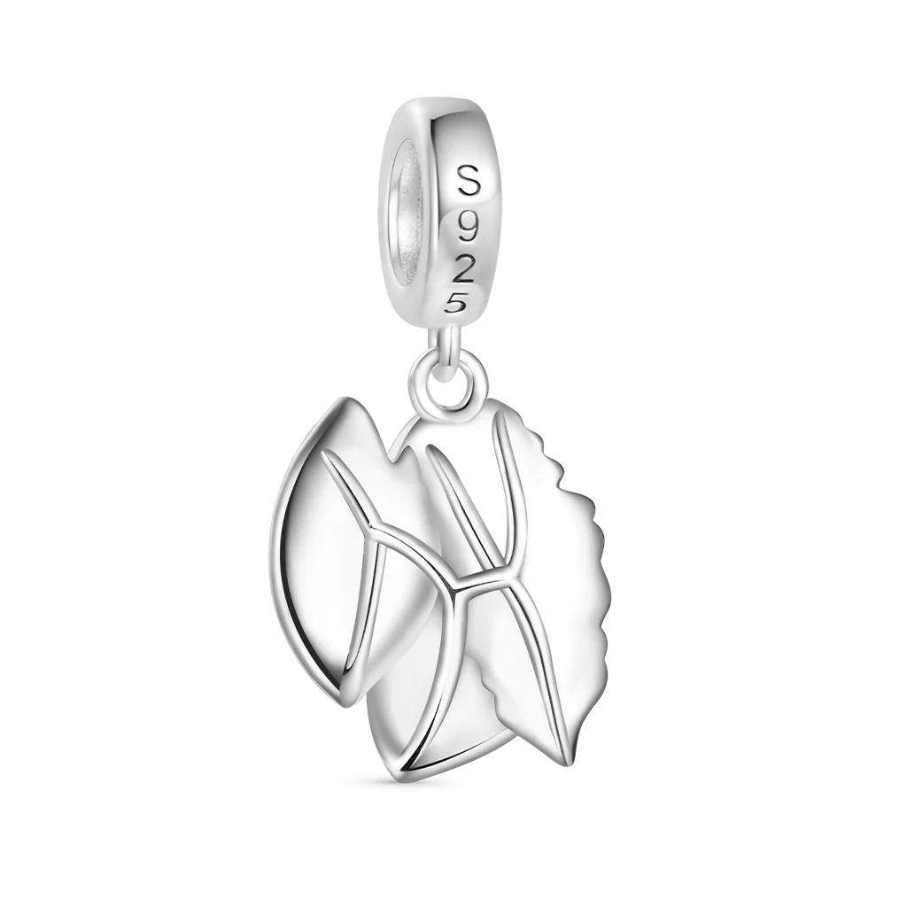 Gnoce Glow-in-the-Dark Begonia Plant Charm Platinum-plated Silver Blend - Image 3