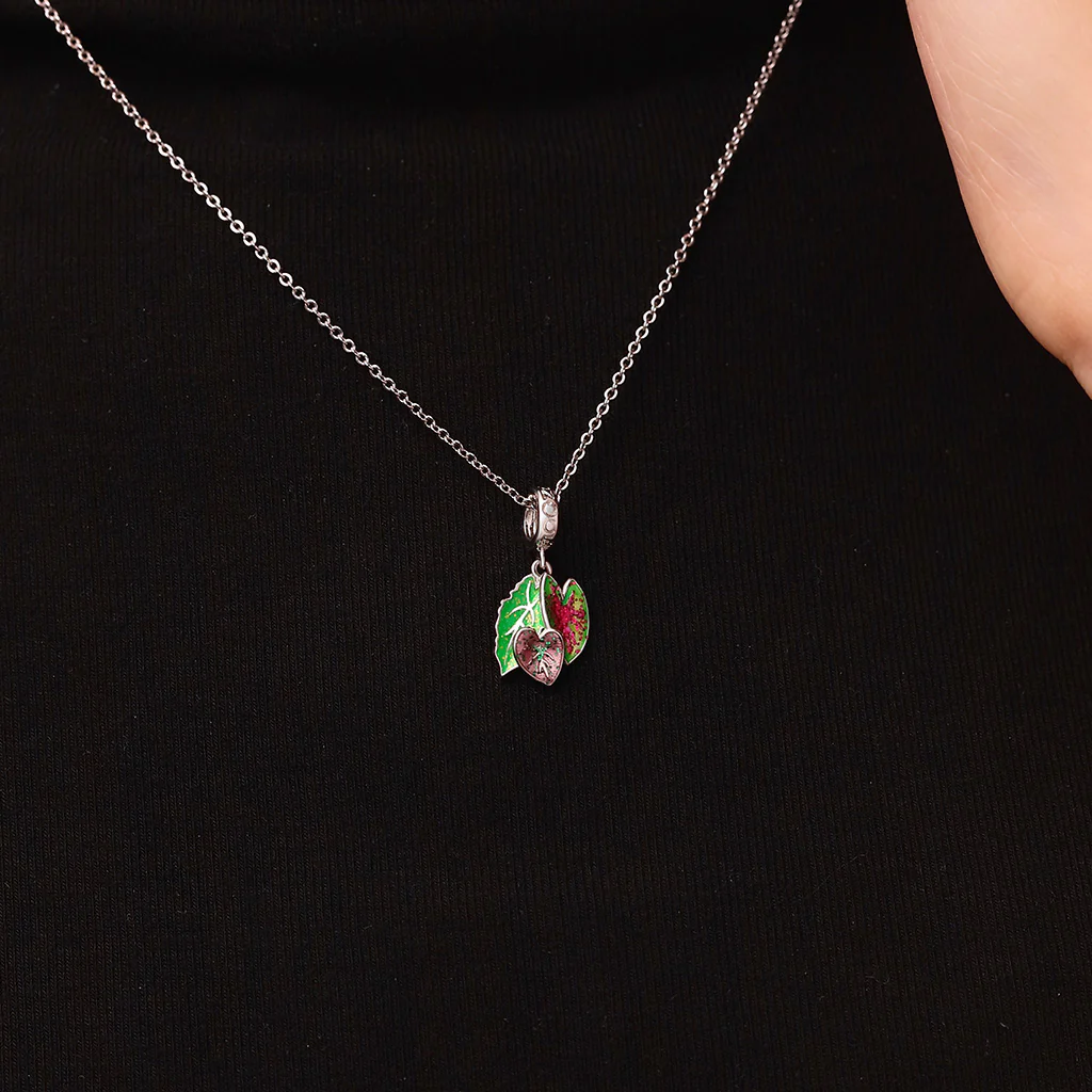 Gnoce Glow-in-the-Dark Begonia Plant Charm Platinum-plated Silver Blend - Image 7