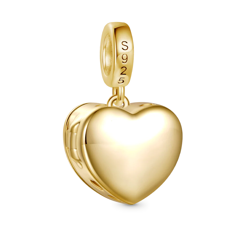 Gnoce Little Goody Two Shoes Heart Locket Charm Platinum-plated Silver Blend - Image 3