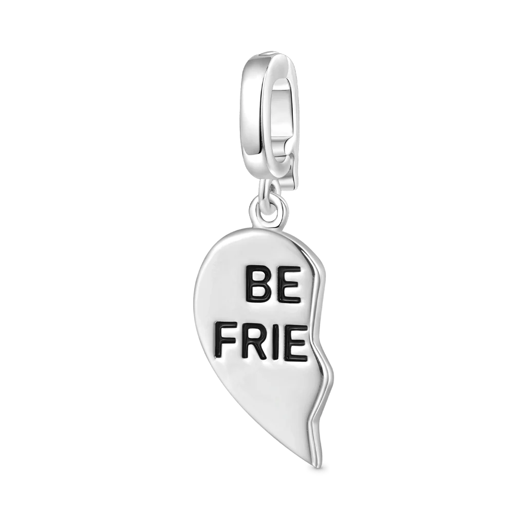 Gnoce Best Friend Left Clasp Clusters Charm Platinum-plated Silver Blend