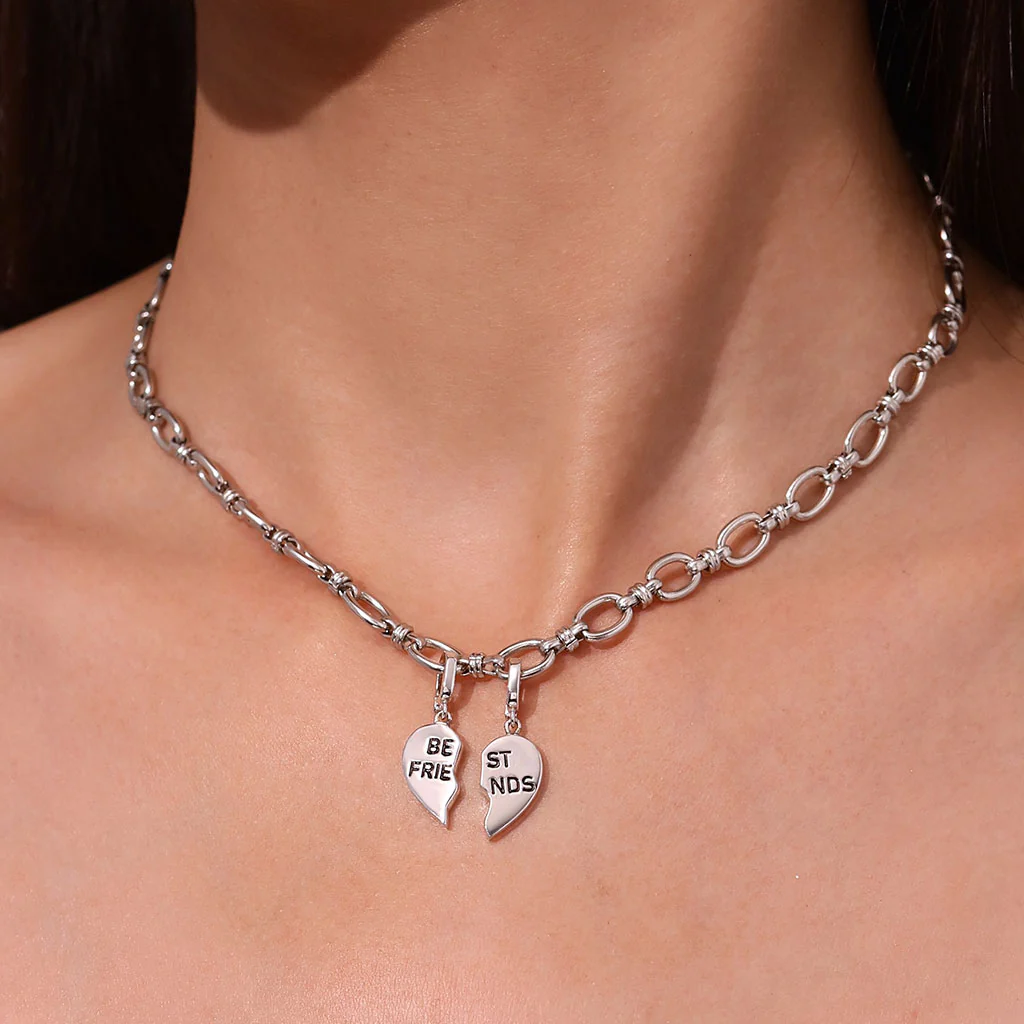 Gnoce Best Friend Left Clasp Clusters Charm Platinum-plated Silver Blend - Image 6