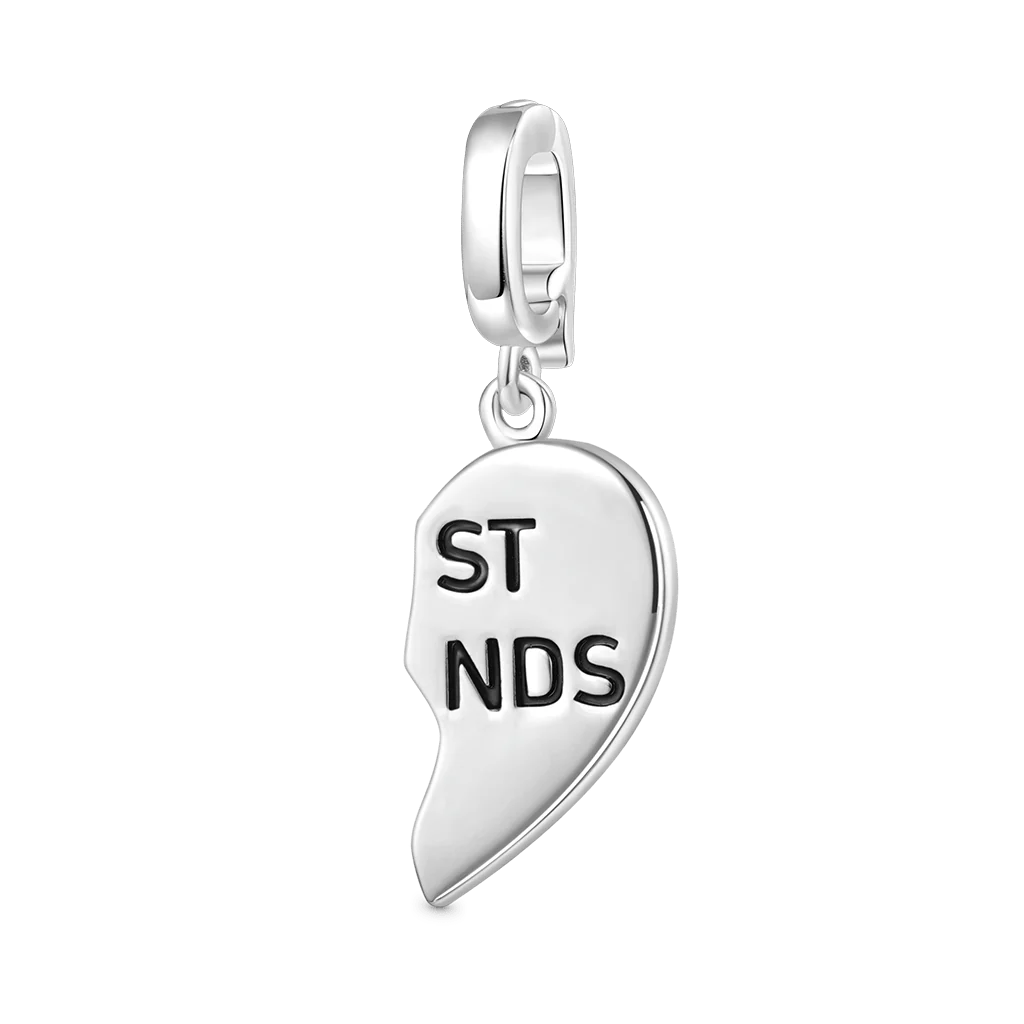 Gnoce Best Friend Right Clasp Clusters Charm Platinum-plated Silver Blend