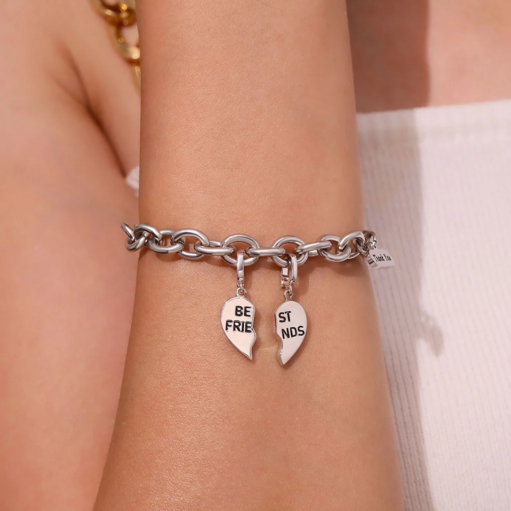 Gnoce Best Friend Right Clasp Clusters Charm Platinum-plated Silver Blend - Image 7