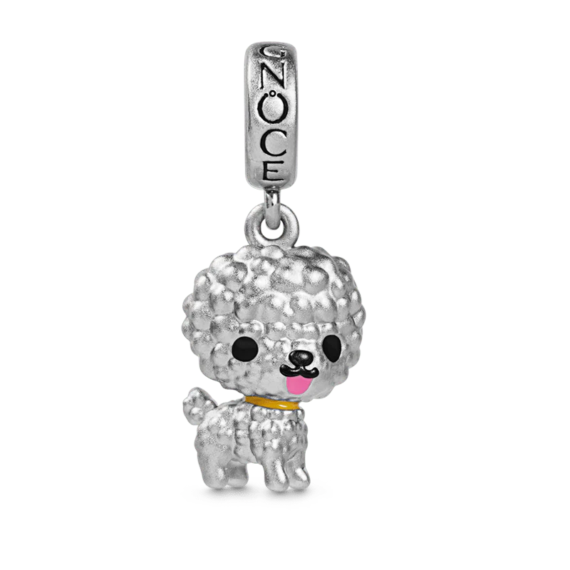 Gnoce Bichon Puppy Charm Platinum-plated Silver Blend