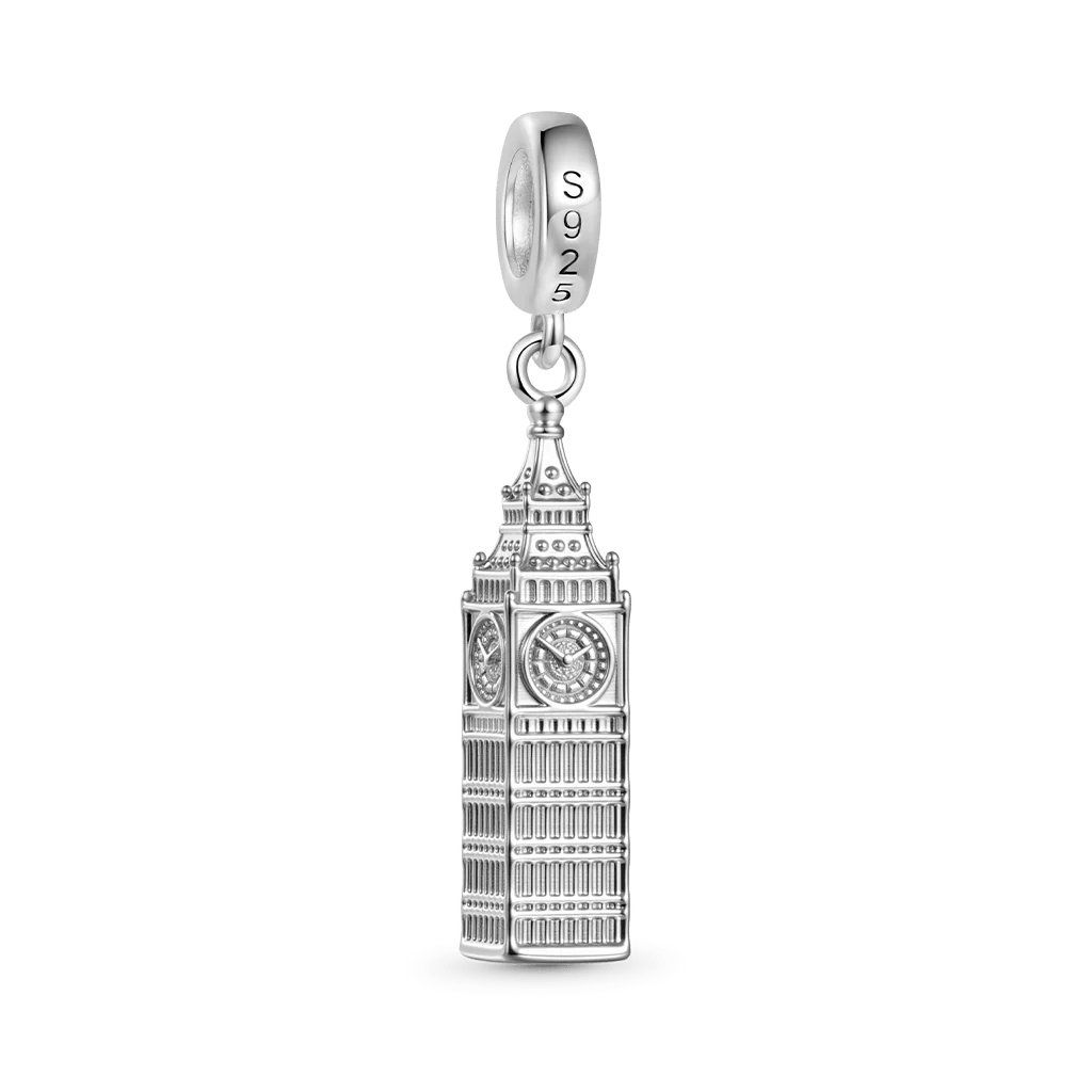 Gnoce Big Ben Charm Platinum-plated Silver Blend - Image 2