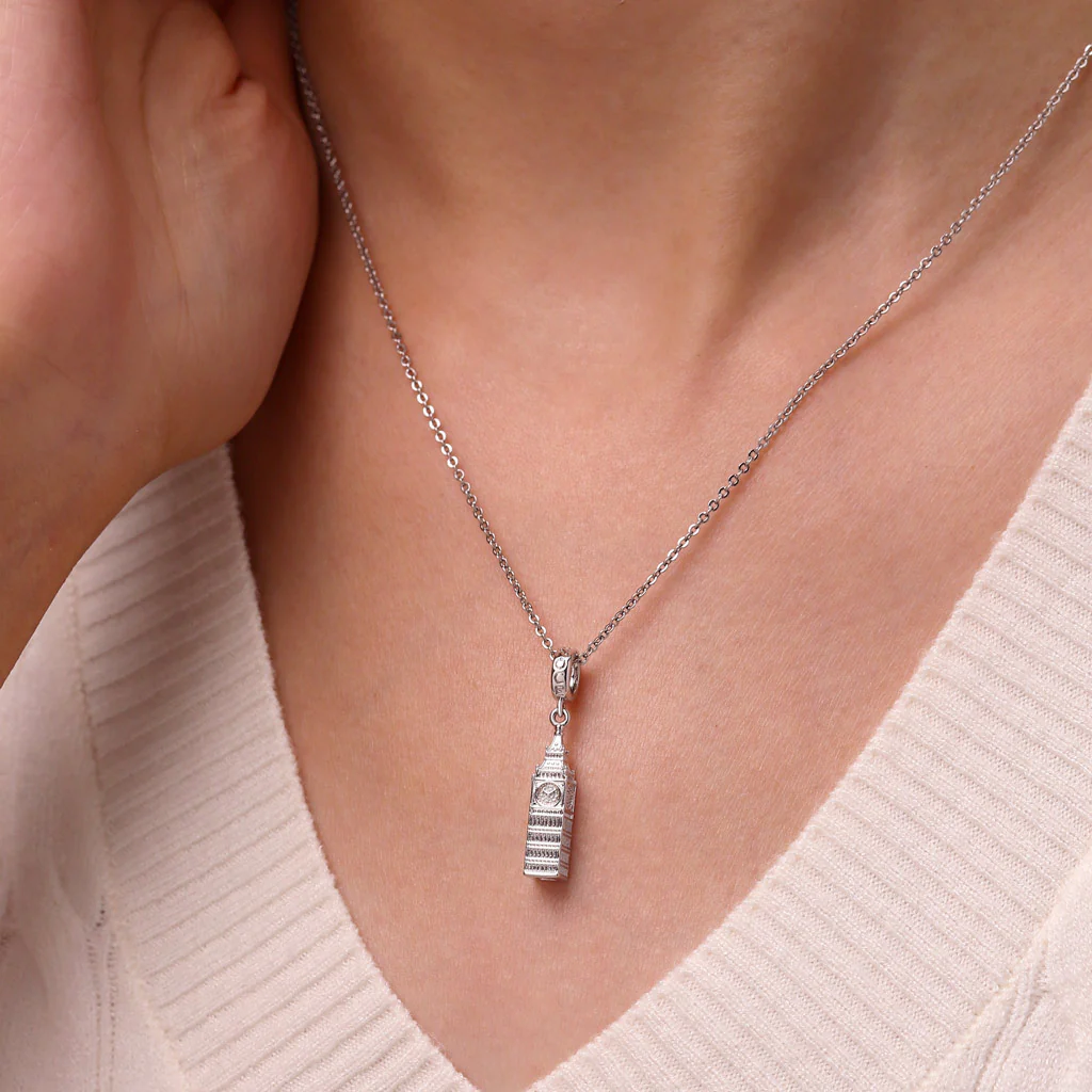 Gnoce Big Ben Charm Platinum-plated Silver Blend - Image 5