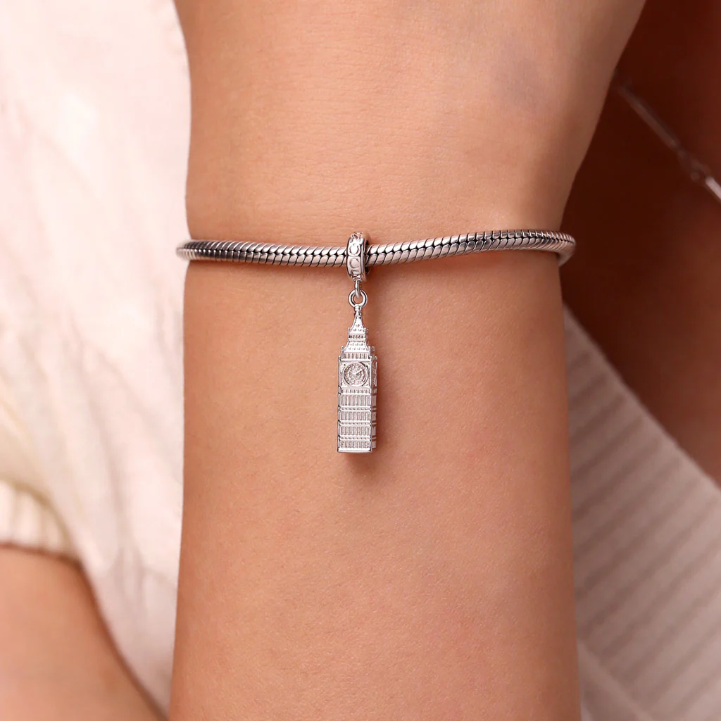 Gnoce Big Ben Charm Platinum-plated Silver Blend - Image 6