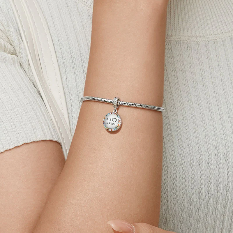 Gnoce ”Big Sister“ Personalized Photo Charm Platinum-plated Silver Blend - Image 3