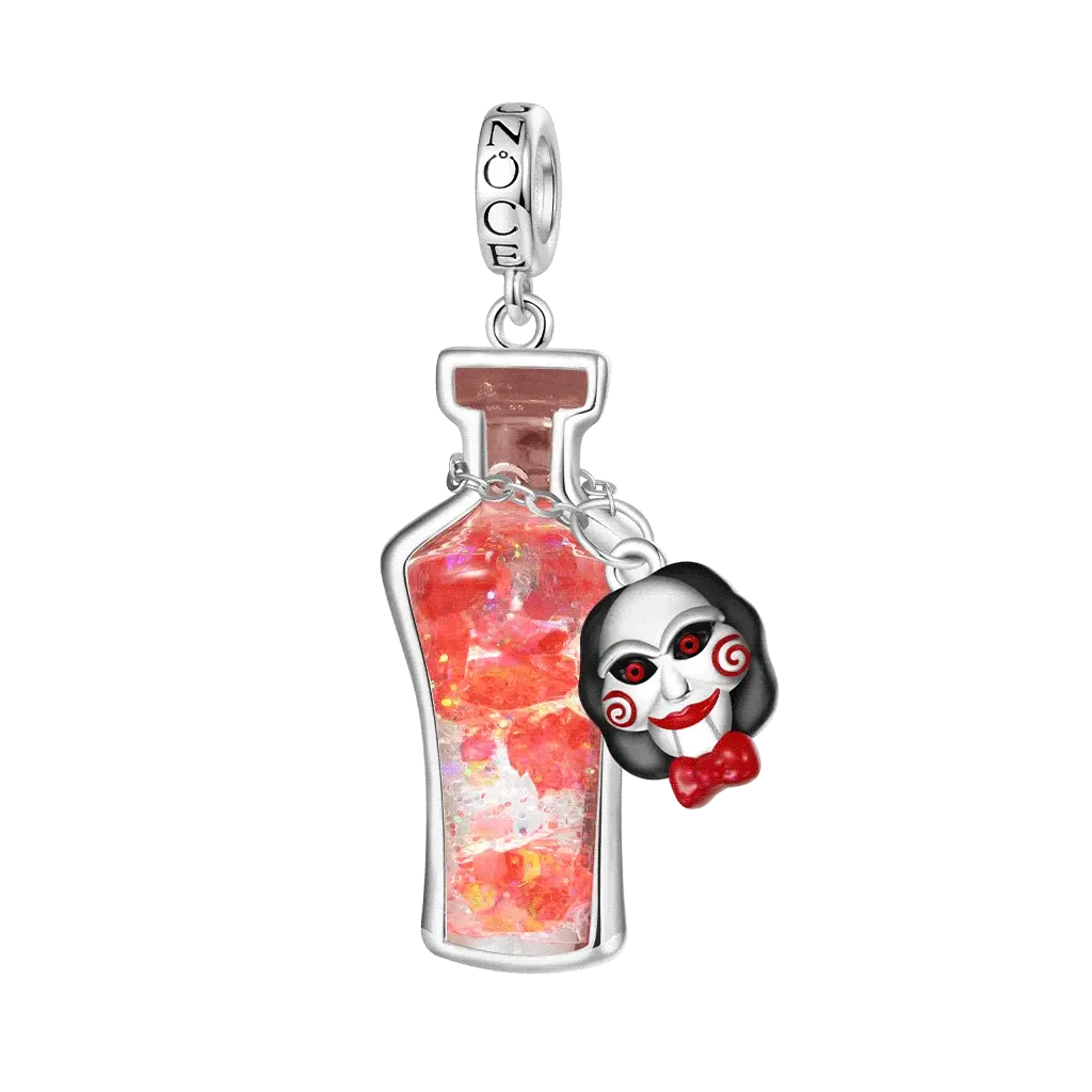 Gnoce Saw Billy the Puppet Glow-in-the-Dark Glass Potion Charm