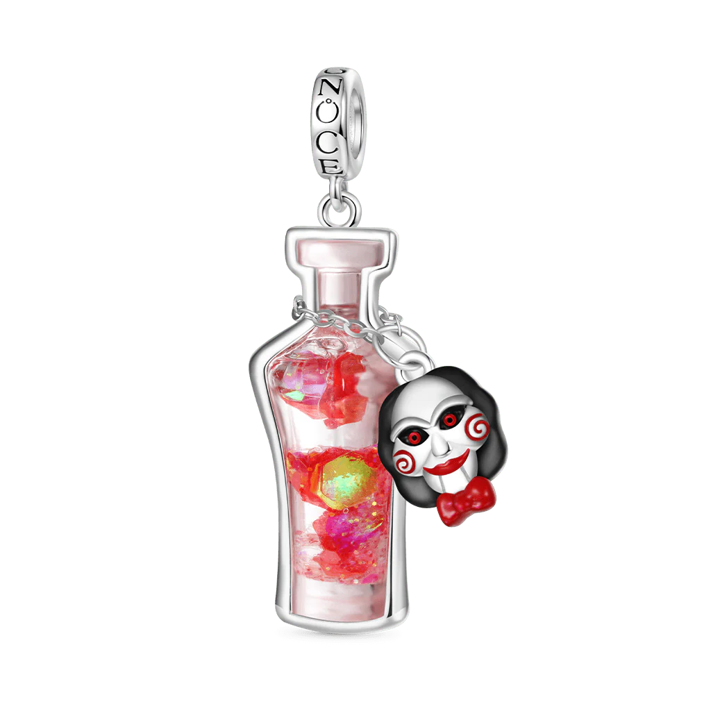 Gnoce Saw Billy the Puppet Glow-in-the-Dark Glass Potion Charm - Image 2