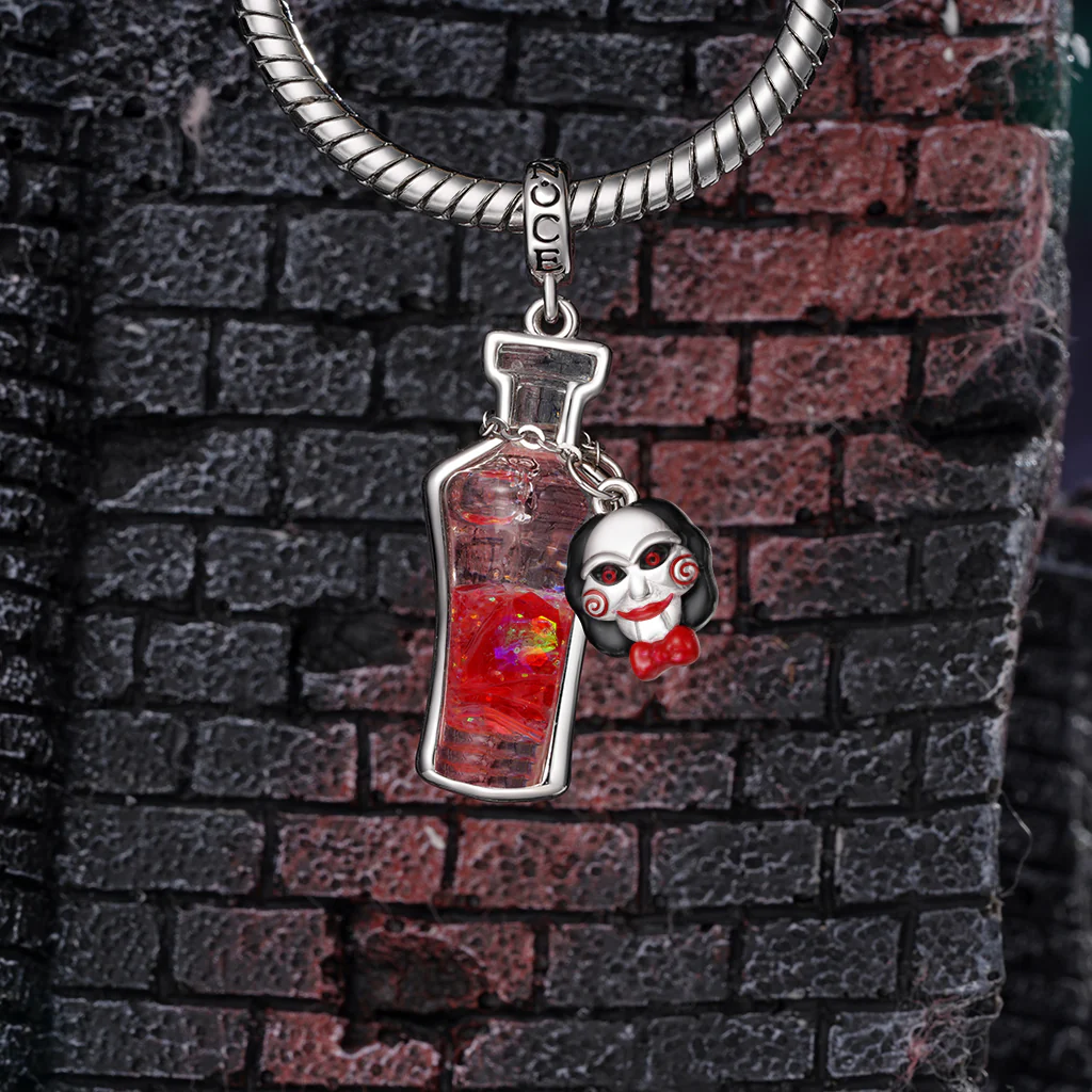 Gnoce Saw Billy the Puppet Glow-in-the-Dark Glass Potion Charm - Image 4