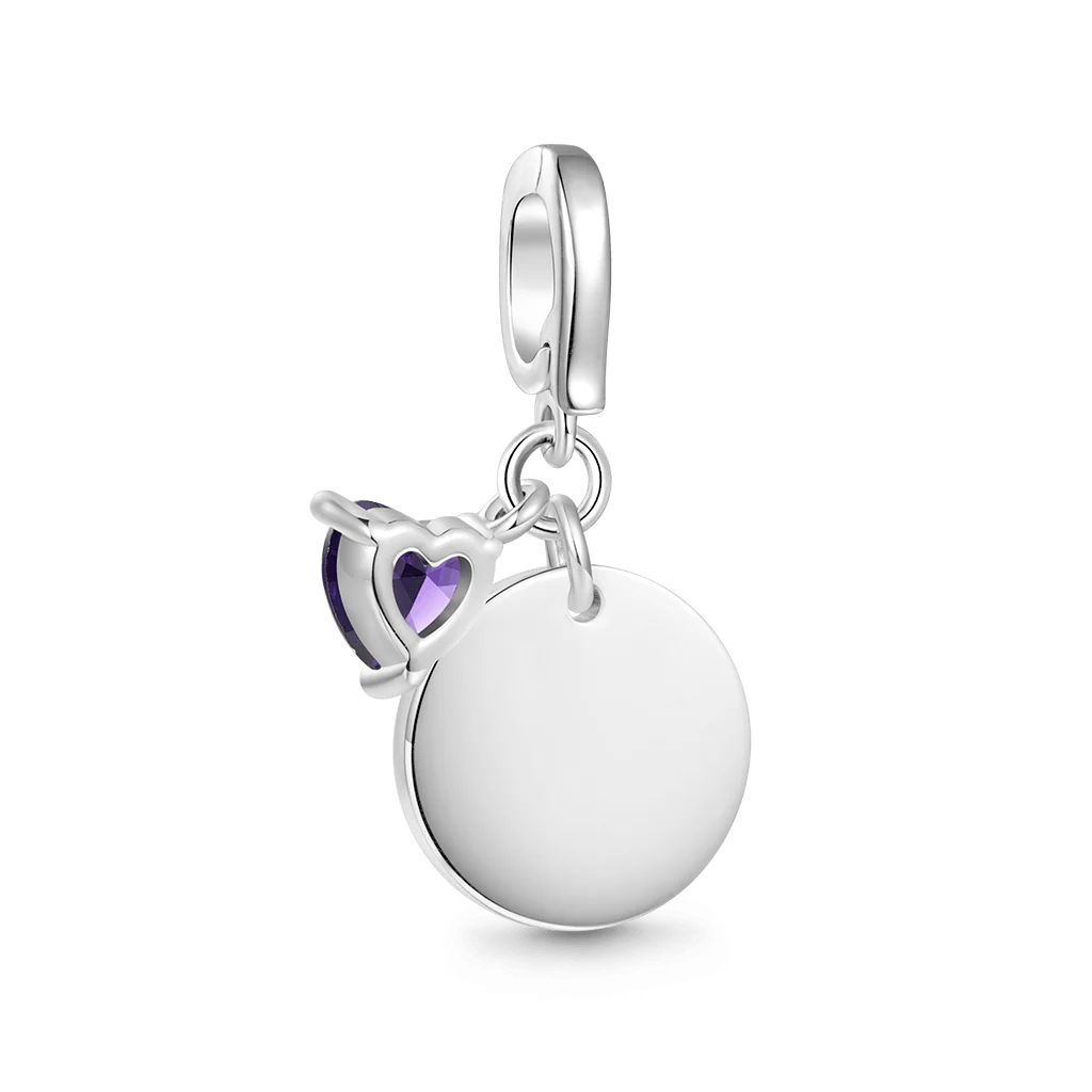Gnoce Birthstone Flower Clasp Clusters Charm Platinum-plated Silver Blend - Image 2