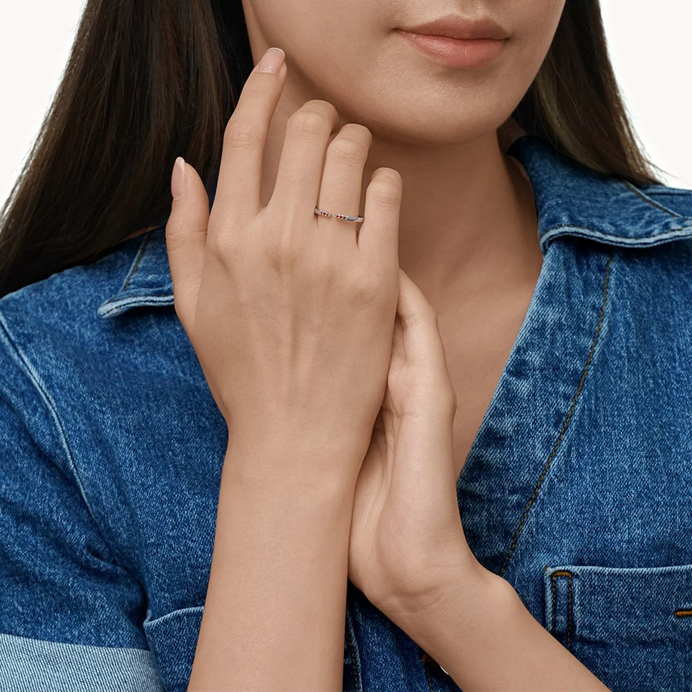 Gnoce Birthstone Simple Adjustable Ring - Image 6