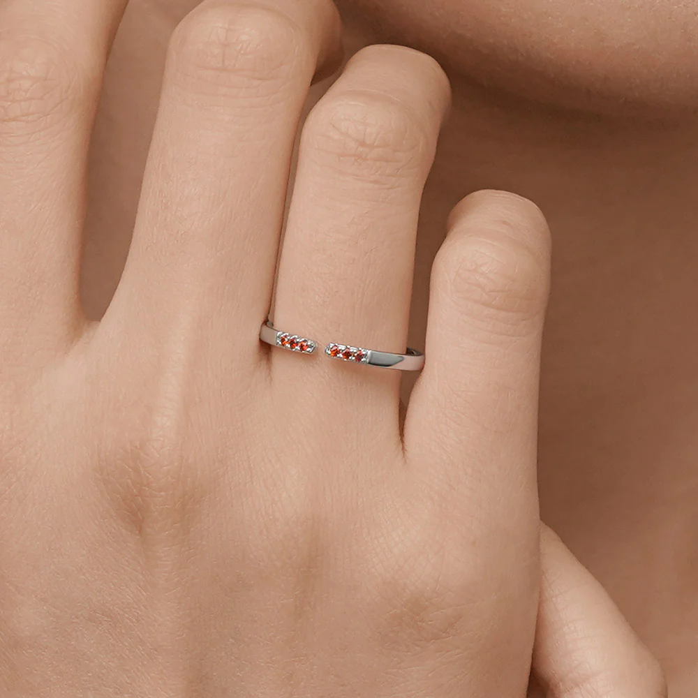 Gnoce Birthstone Simple Adjustable Ring - Image 7