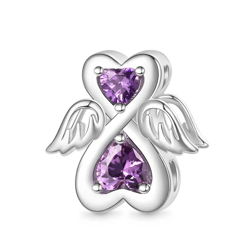 Gnoce Birthstone Angel Charm Platinum-plated Silver Blend - Image 2
