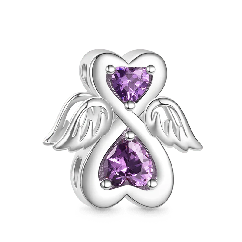 Gnoce Birthstone Angel Charm Platinum-plated Silver Blend - Image 3