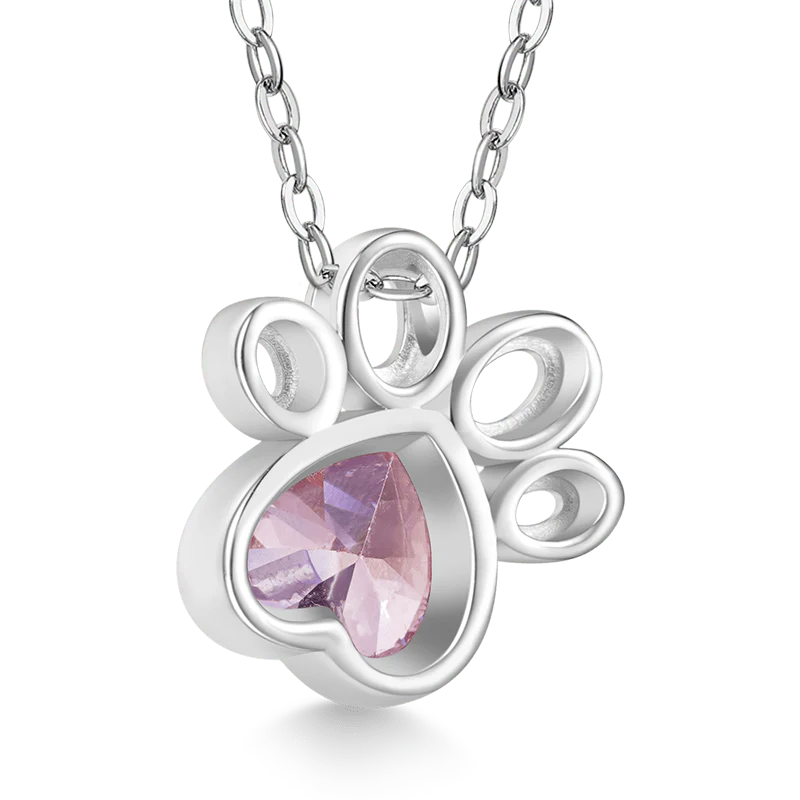 Gnoce Birthstone Cat paws Necklace - Image 3