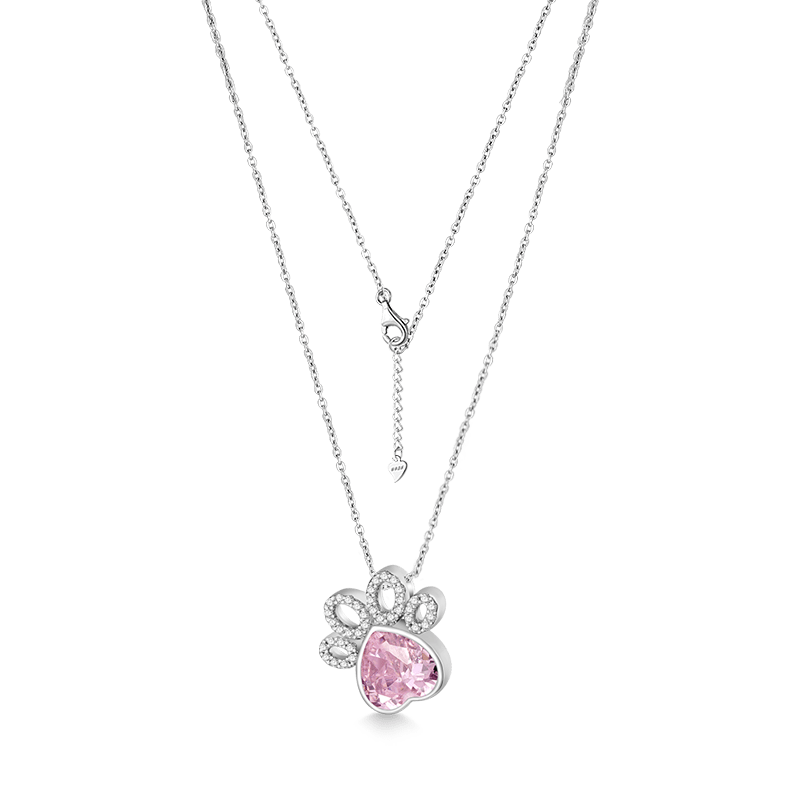 Gnoce Birthstone Cat paws Necklace - Image 4