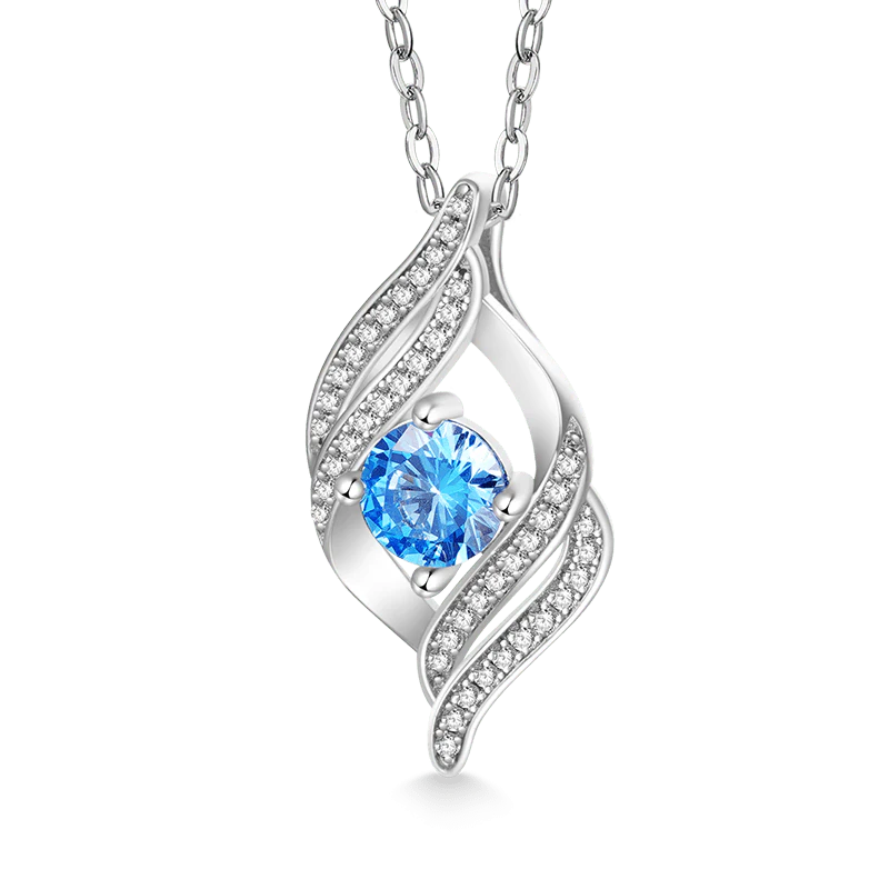 Gnoce Round Birthstone Curved Necklace - Image 2