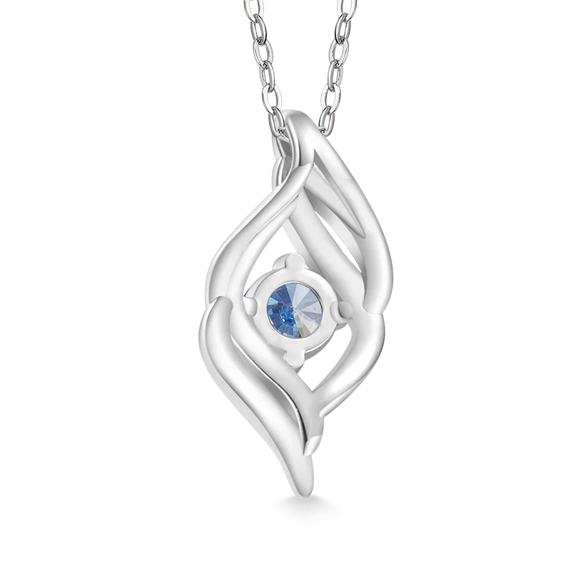 Gnoce Round Birthstone Curved Necklace - Image 3