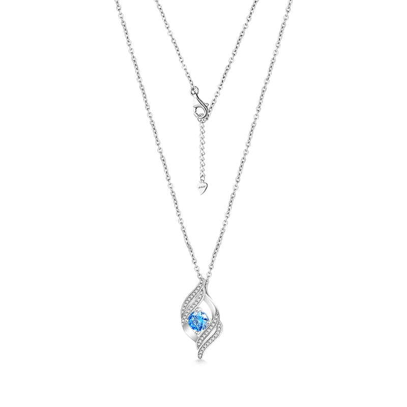 Gnoce Round Birthstone Curved Necklace - Image 4