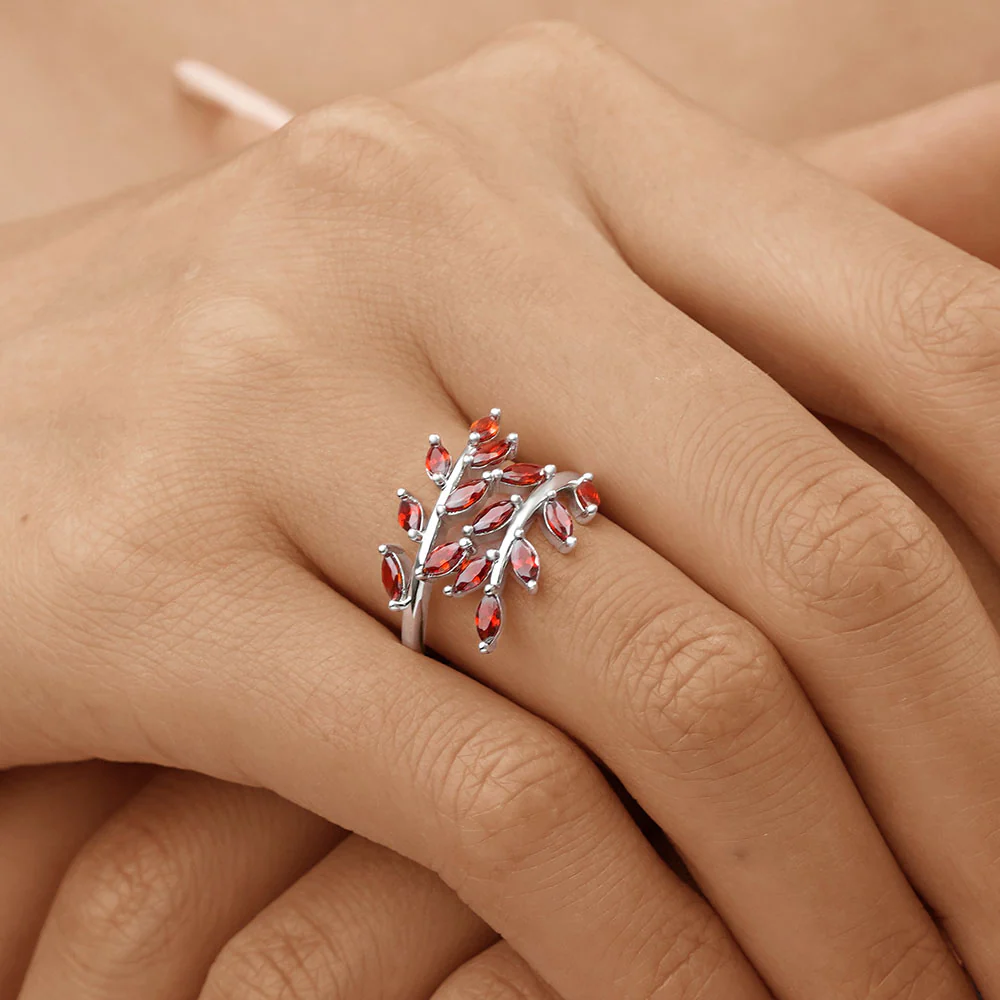 Gnoce Birthstone Delicate Vines Ring - Image 5
