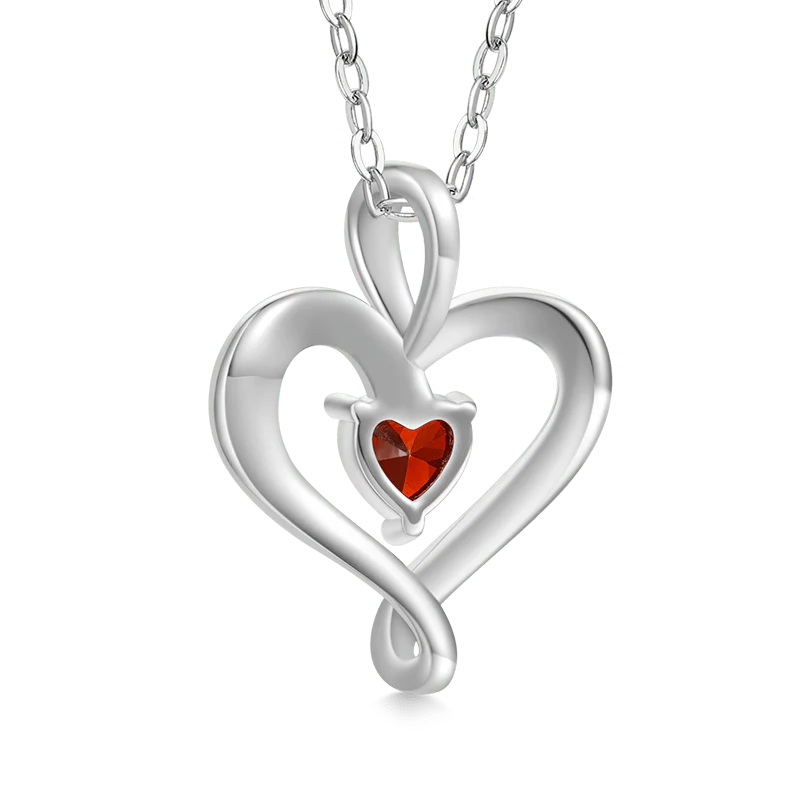 Gnoce Birthstone Heart Personalized Necklace - Image 3
