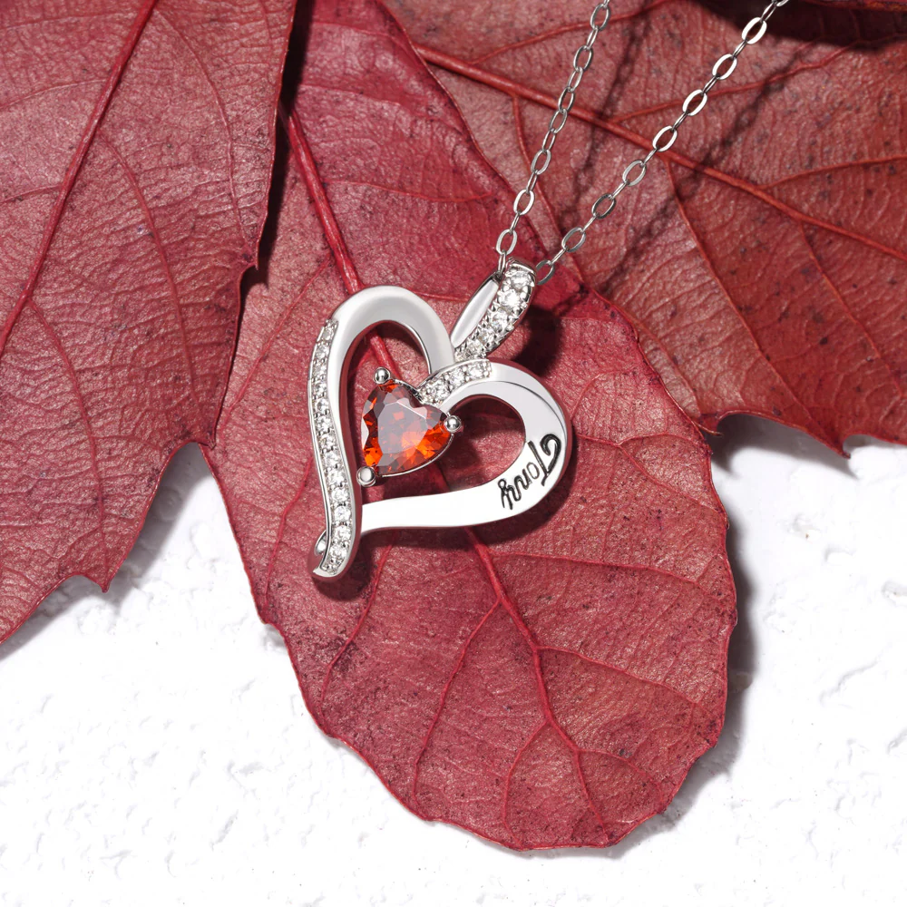 Gnoce Birthstone Heart Personalized Necklace - Image 5