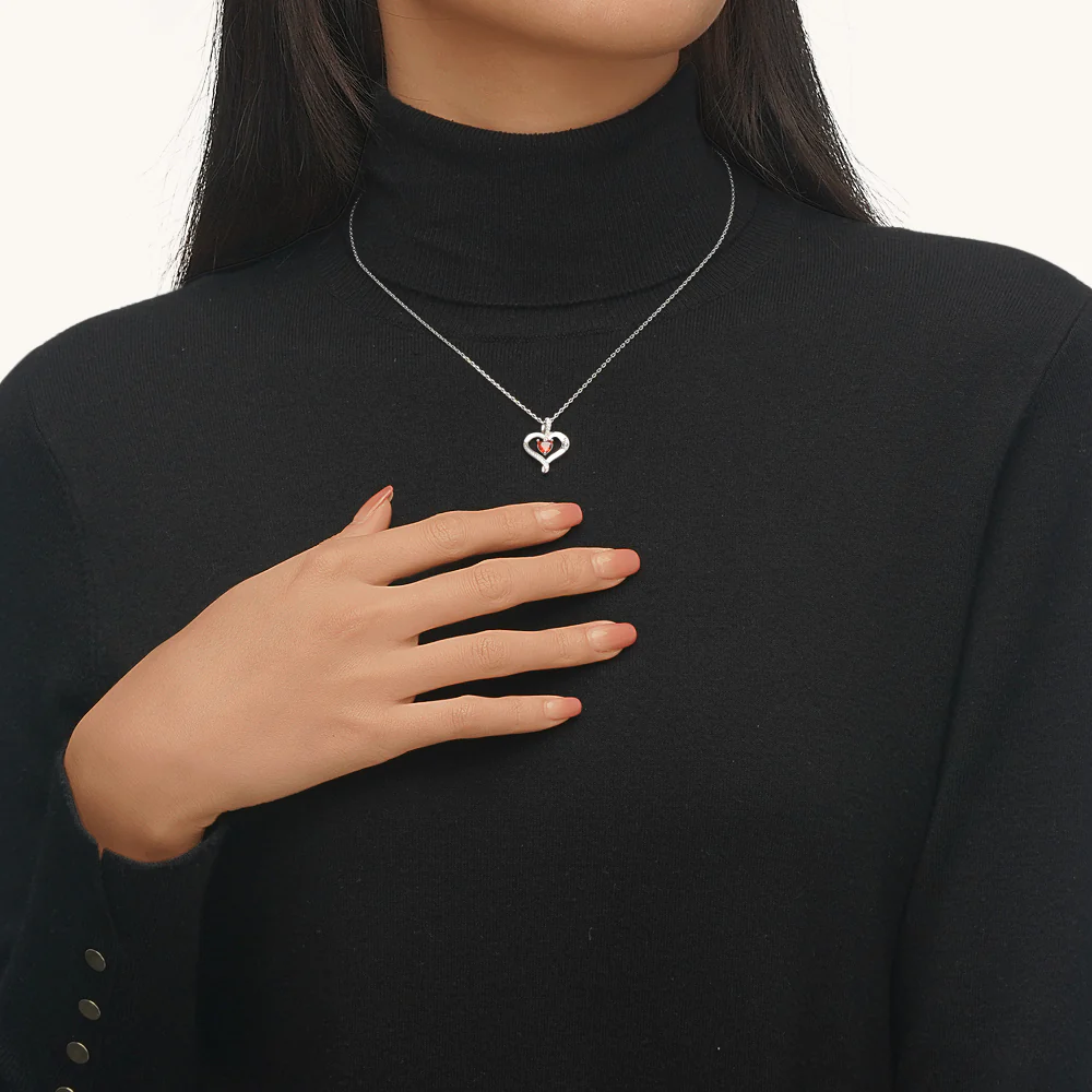 Gnoce Birthstone Heart Personalized Necklace - Image 6