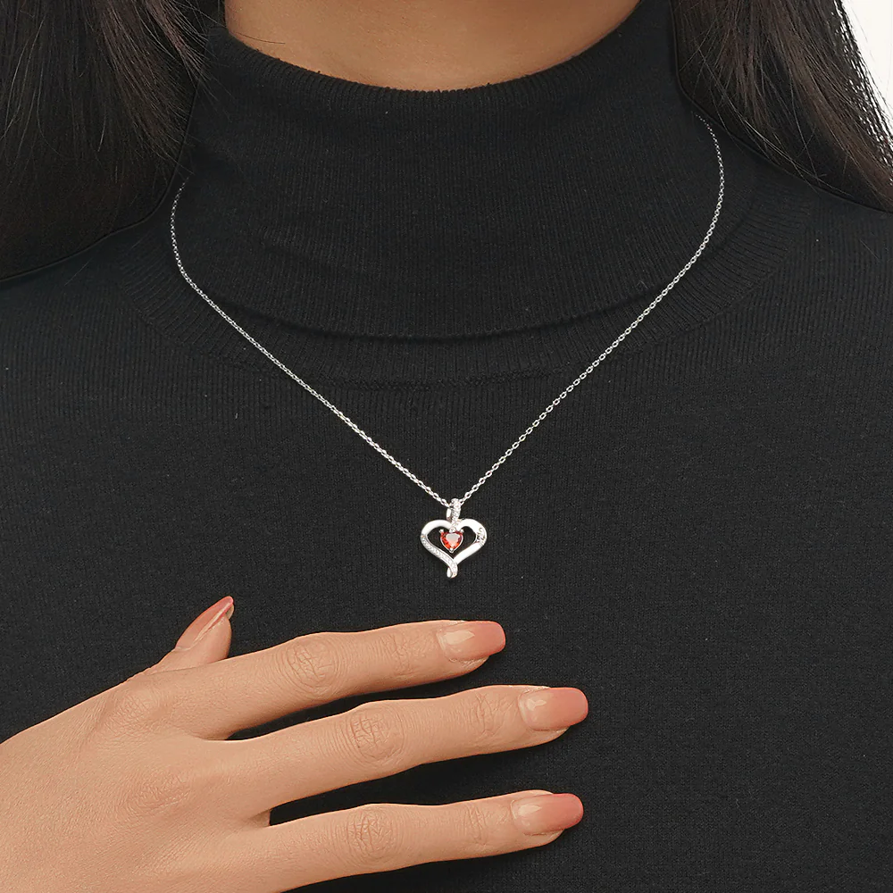 Gnoce Birthstone Heart Personalized Necklace - Image 7
