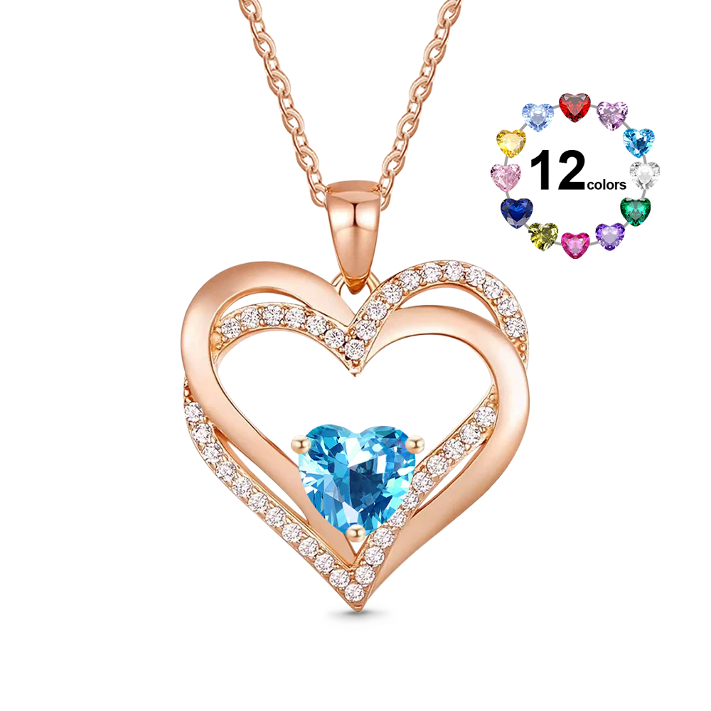 Gnoce Birthstone Heart Necklace