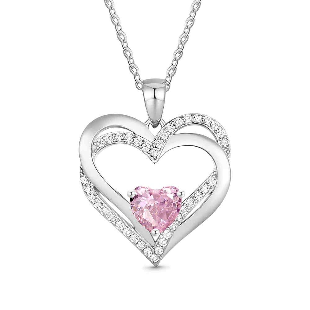 Gnoce Birthstone Heart Necklace - Image 4