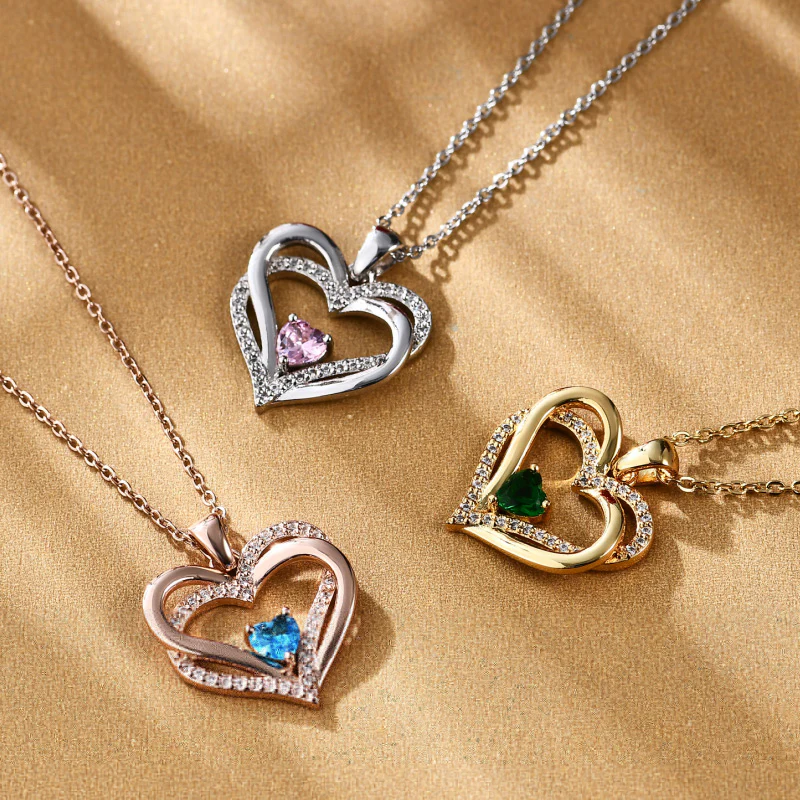 Gnoce Birthstone Heart Necklace - Image 5