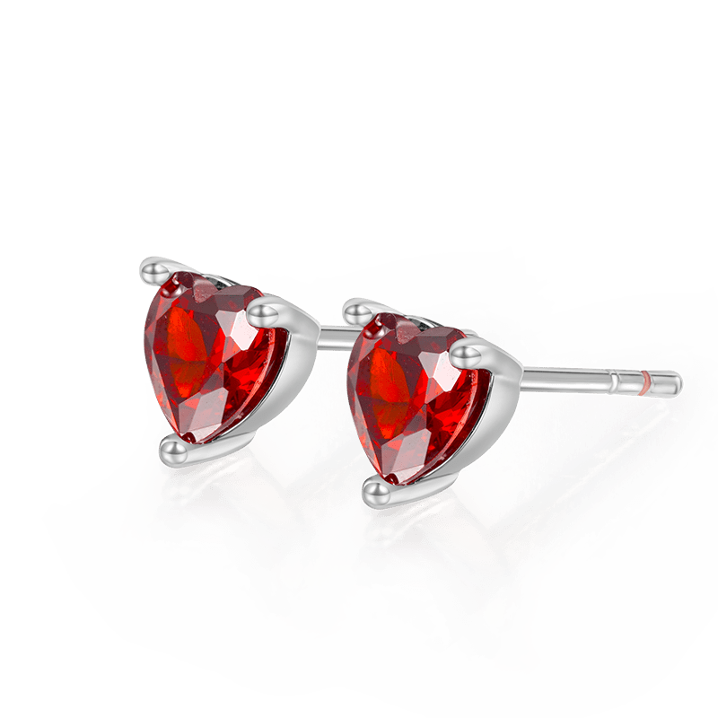 Gnoce Birthstone Heart Stud Earrings - Image 2