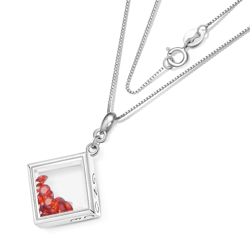 Gnoce Square-shape Birthstone Necklace - Image 2