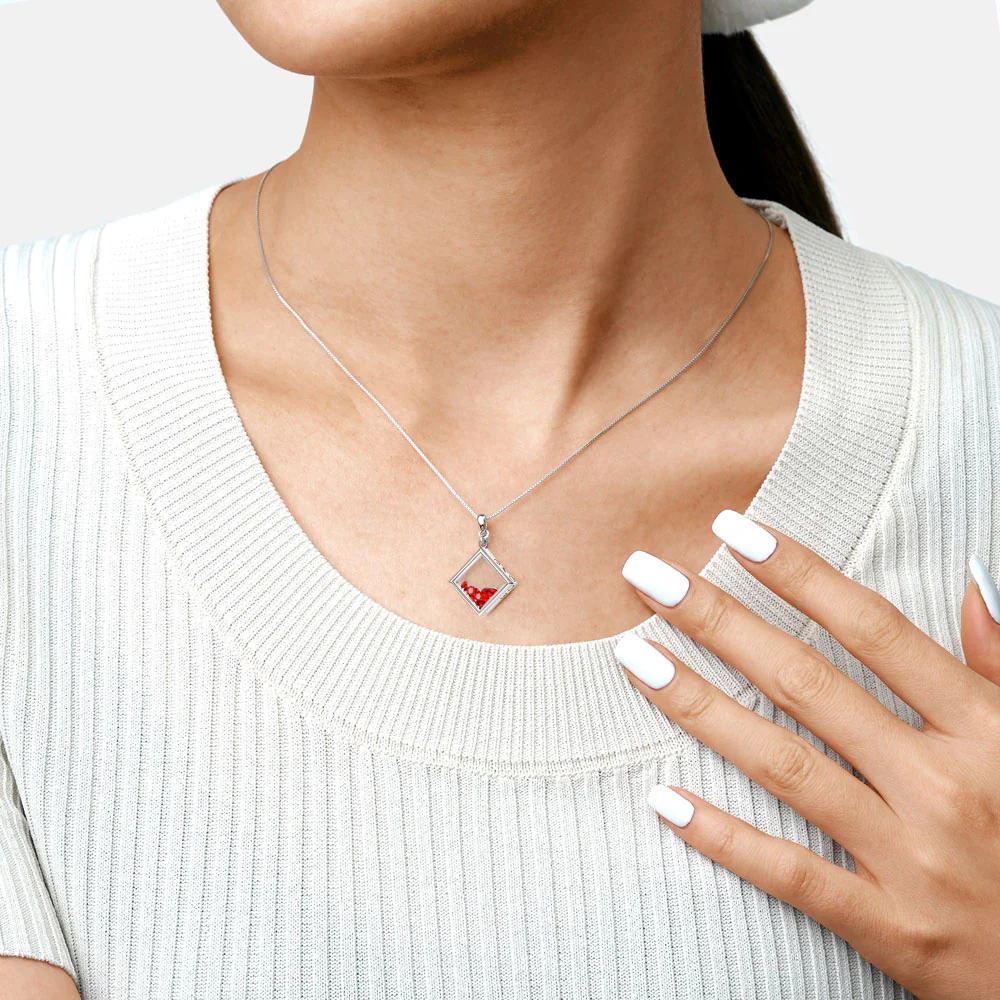 Gnoce Square-shape Birthstone Necklace - Image 3