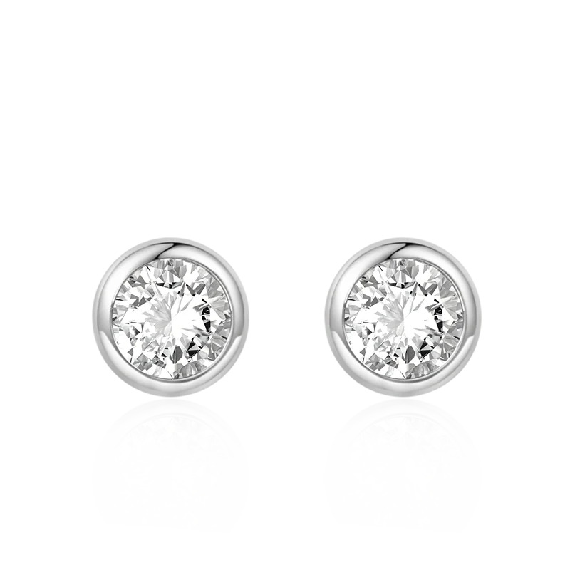 Gnoce Birthstone Round Stud Earrings