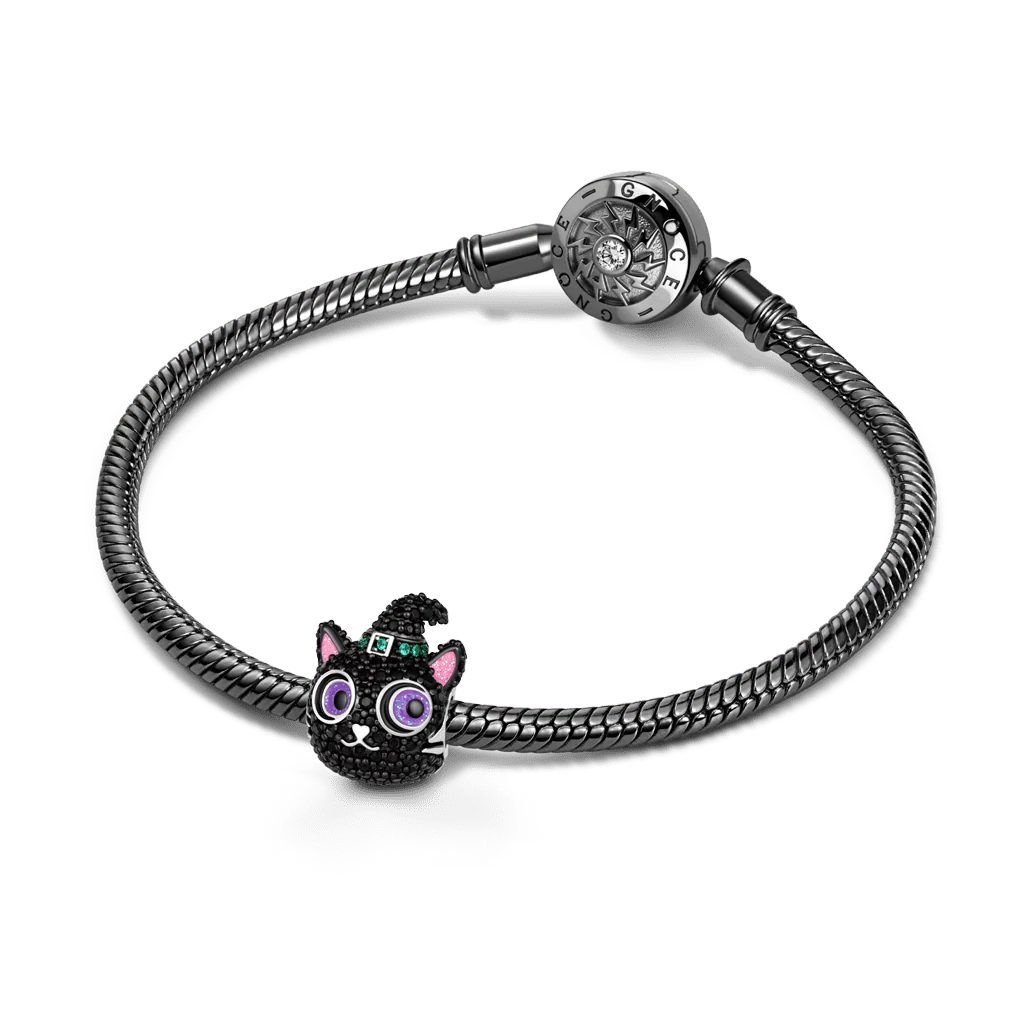 Gnoce  Black Cat Charm Platinum-plated Silver Blend - Image 3