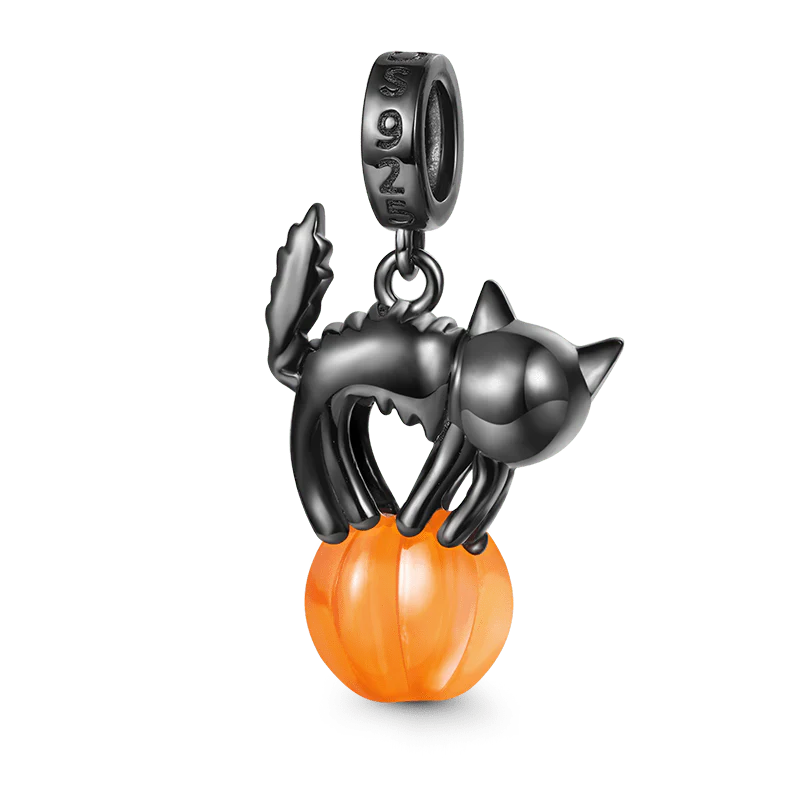 Gnoce Halloween Black Cat Pendant Dangle Charm - Image 2