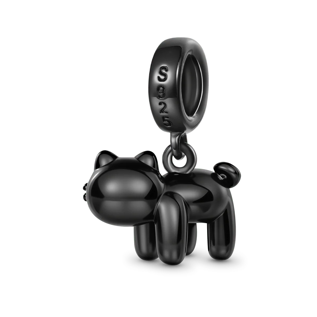 Gnoce Black Cat's Butt Charm Platinum-plated Silver Blend - Image 5