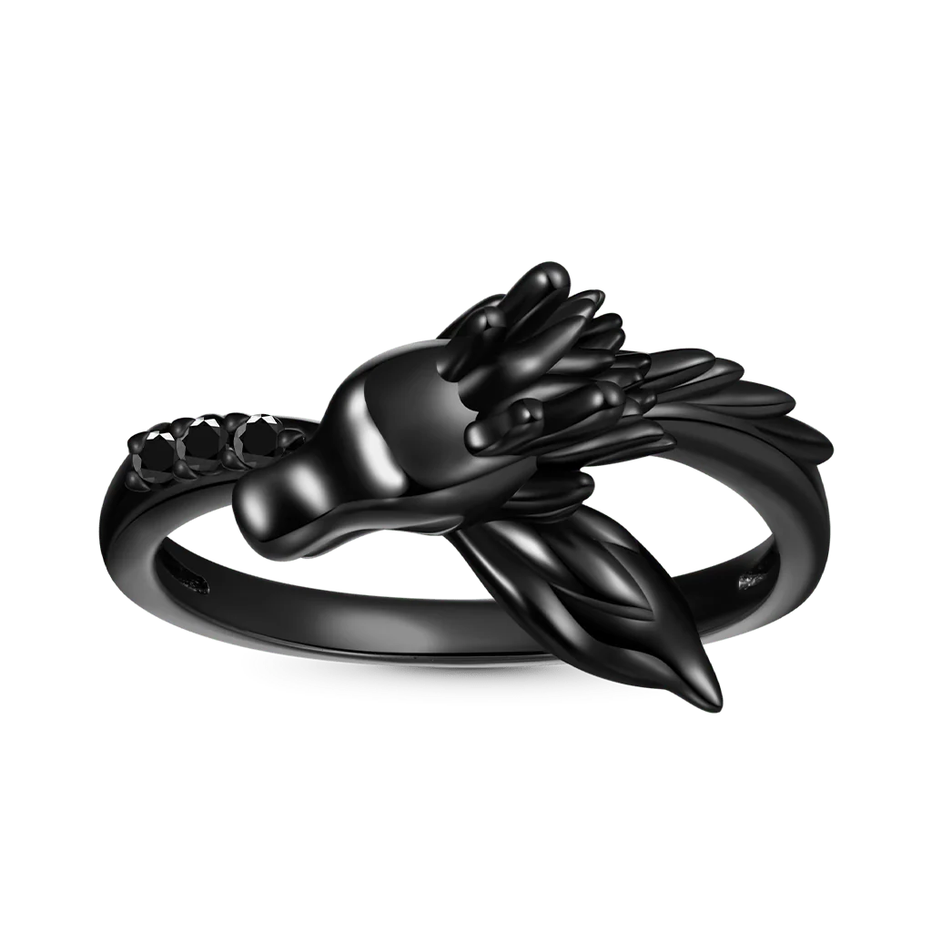 Gnoce Black Dragon Ring Platinum-plated Silver Blend - Image 2