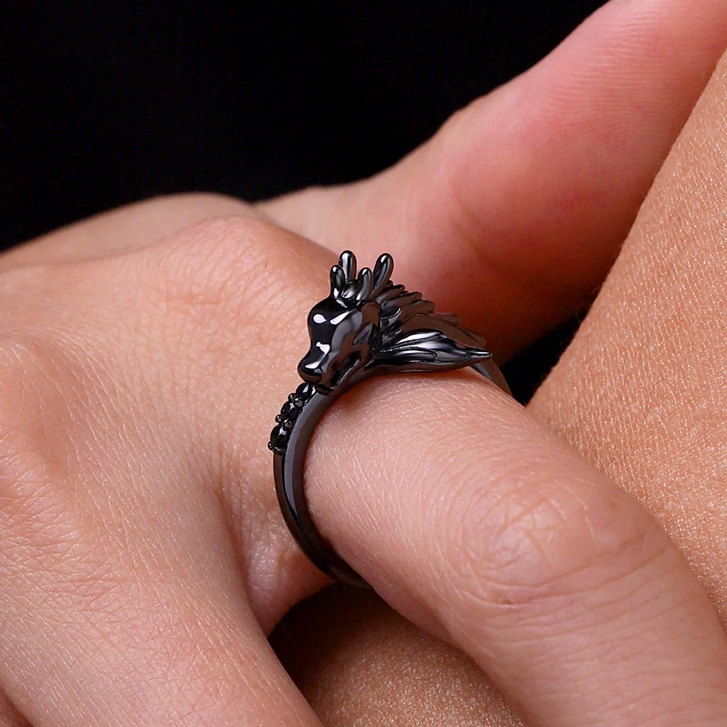 Gnoce Black Dragon Ring Platinum-plated Silver Blend - Image 5