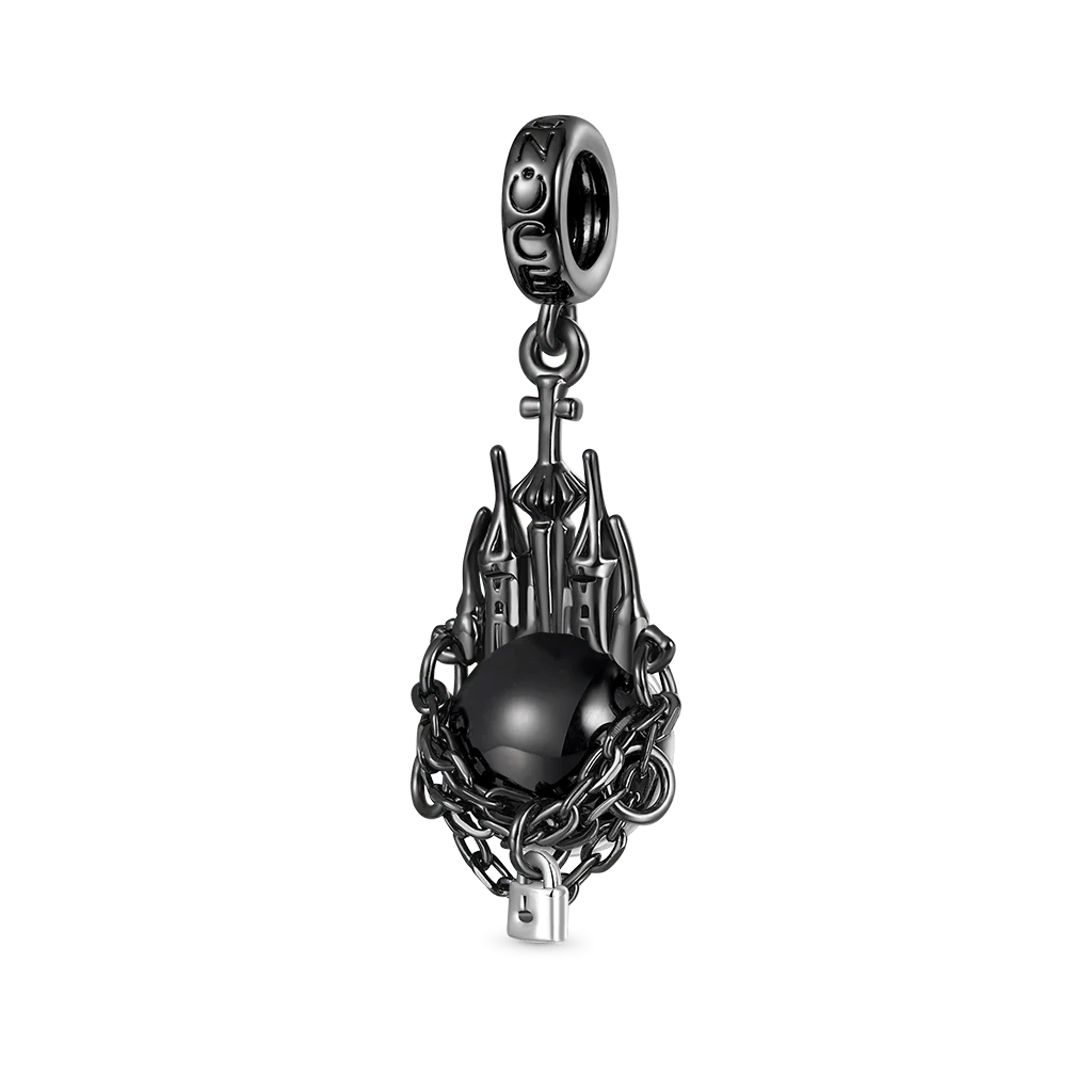 Gnoce Natural Black Pearl Dark Castle Charm Platinum-plated Silver Blend