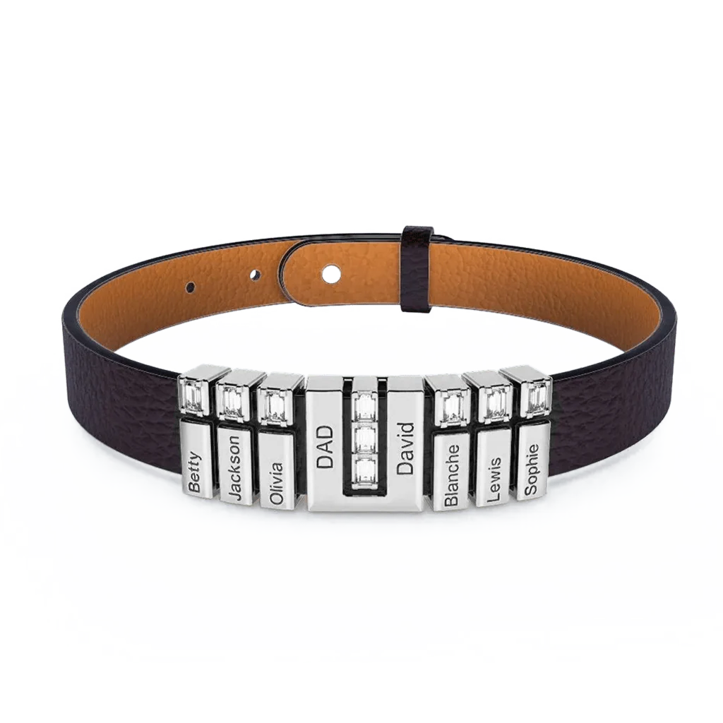 Gnoce Black Punk DIY Leather Personalized Bracelet with 2-8 Clasp - Image 3