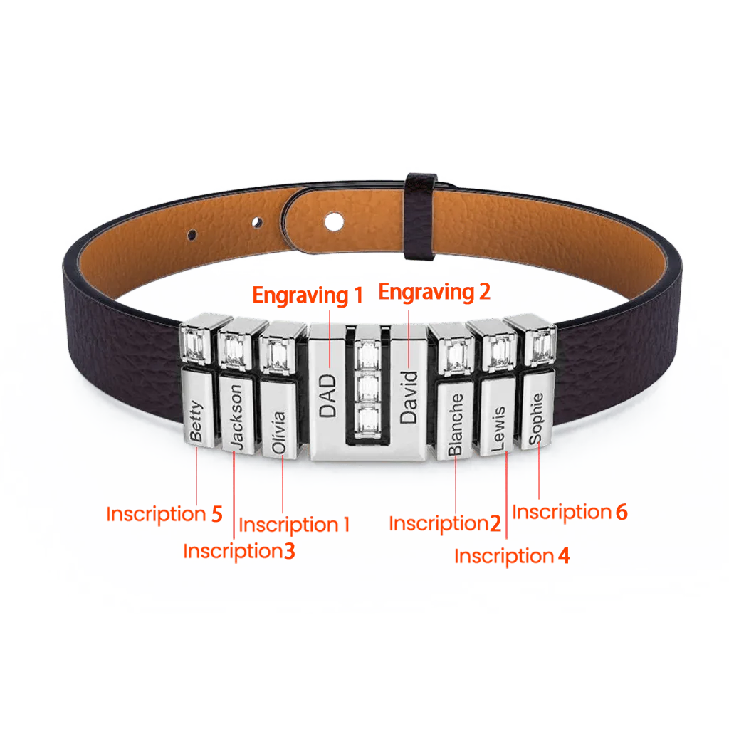 Gnoce Black Punk DIY Leather Personalized Bracelet with 2-8 Clasp - Image 4