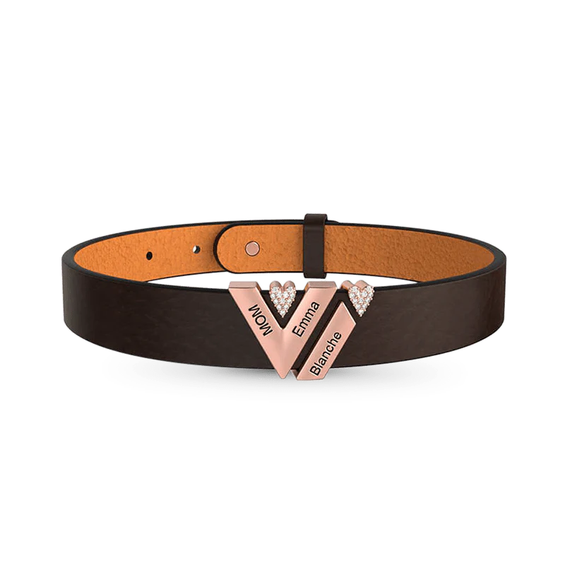 Gnoce Black Punk DIY Leather Personalized Bracelet with 2-6 Clasp - Image 4