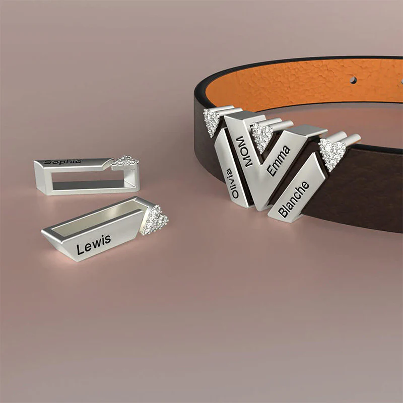 Gnoce Black Punk DIY Leather Personalized Bracelet with 2-6 Clasp - Image 5