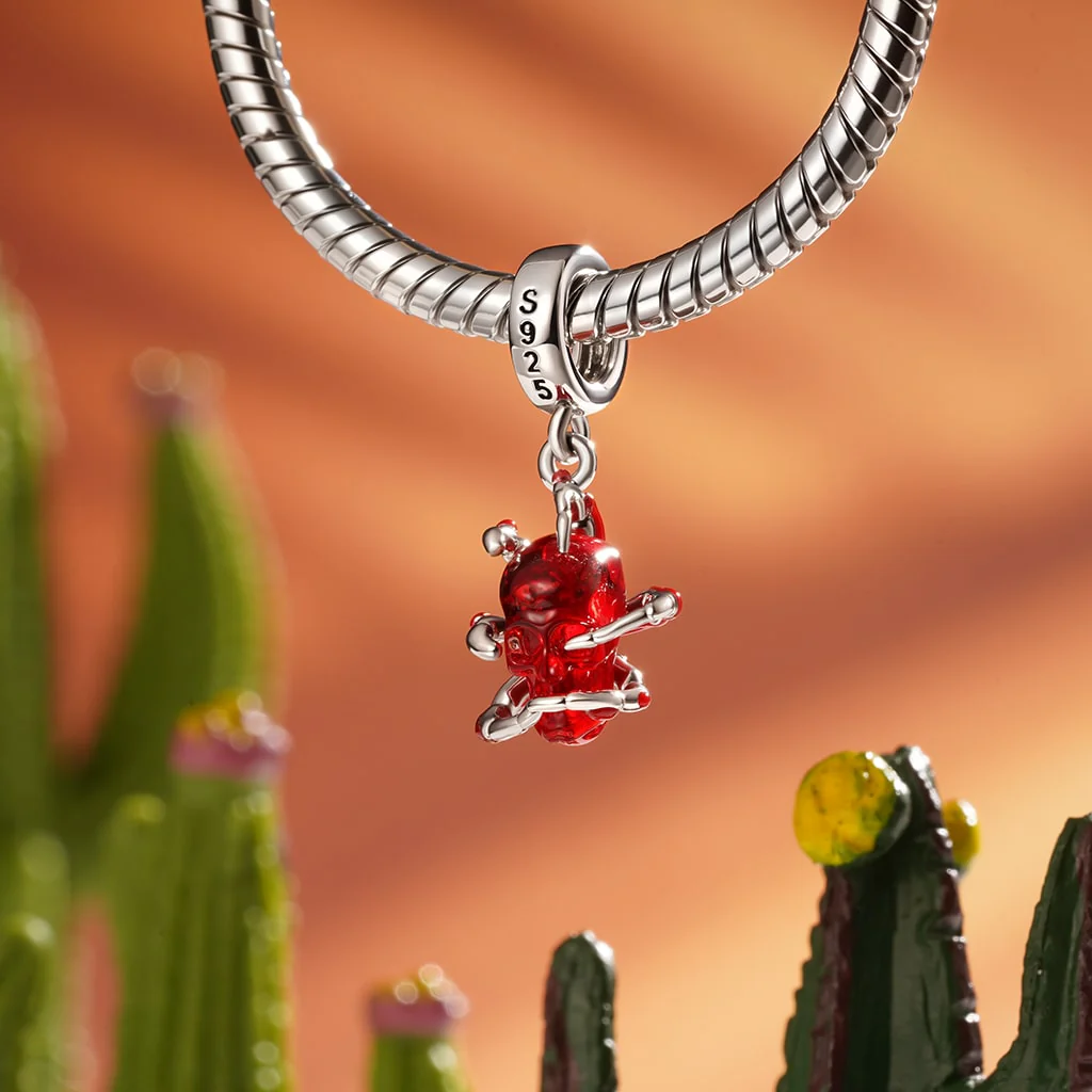 Gnoce Blood Spider Skull Charm Platinum-plated Silver Blend - Image 3