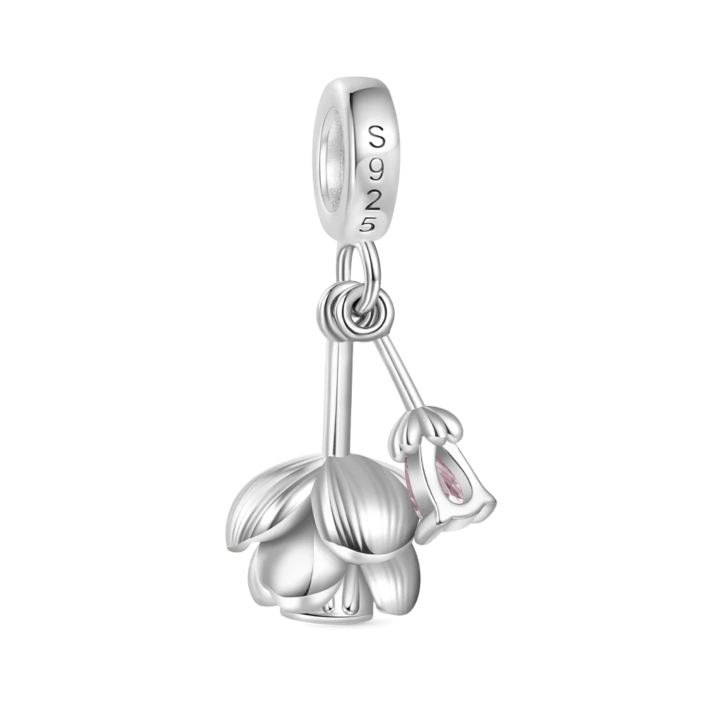 Gnoce Openable Blooming Cherry Blossom Charm Platinum-plated Silver Blend - Image 3