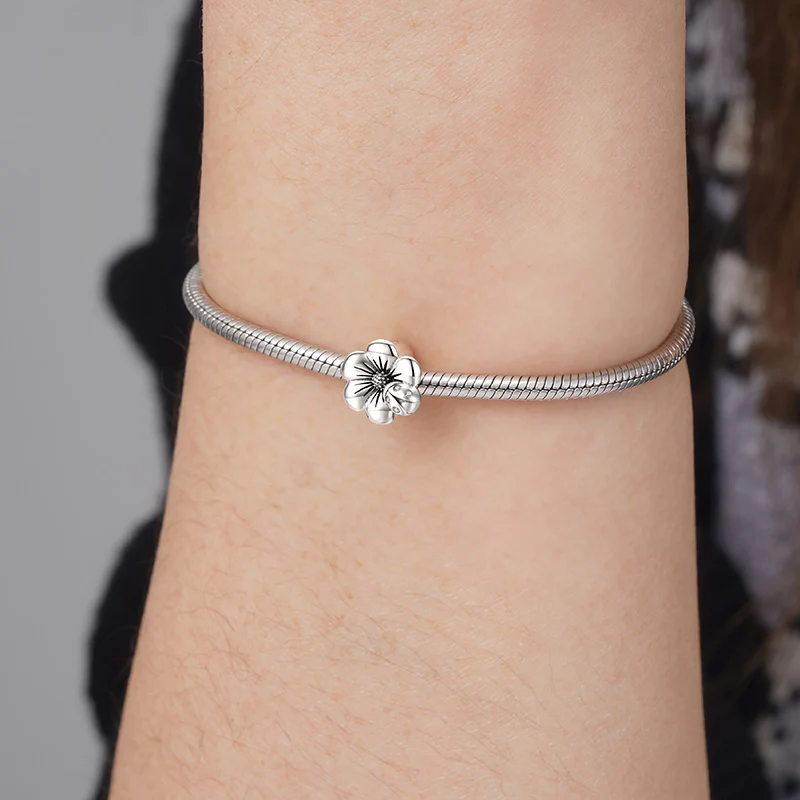 Blooming Flower Stopper for Charm Bracelets 925 Sterling Silver - Image 3